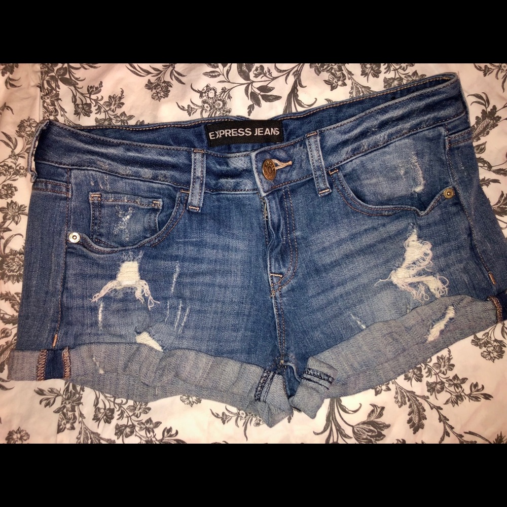 Express ripped shorts.